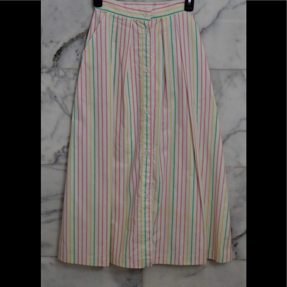 VINTAGE WRANGLER STRIPED LINEN SKIRT